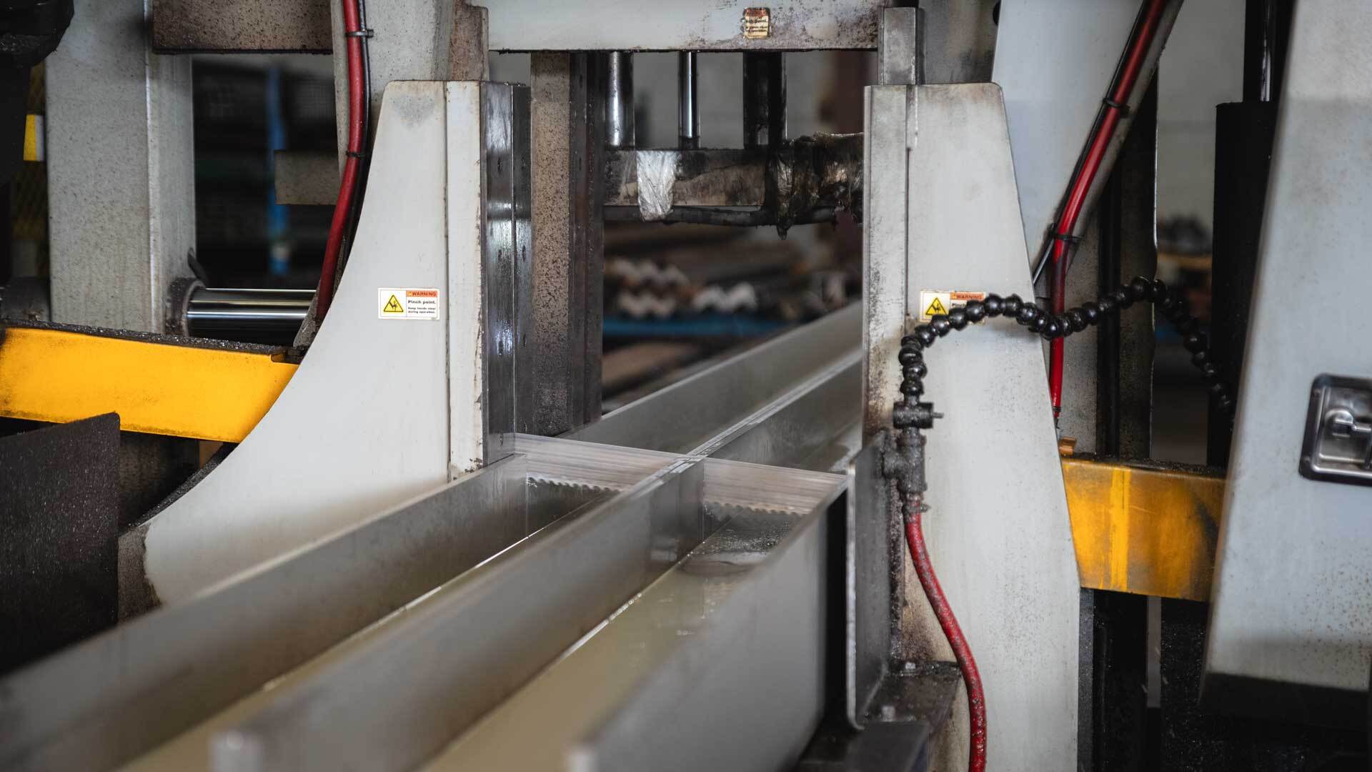 Stainless wide flange beam production sawing