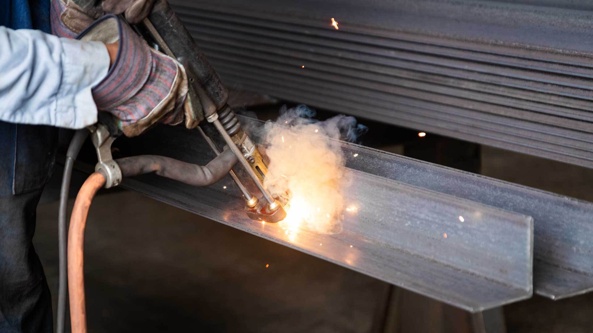 Stud welding curb angles